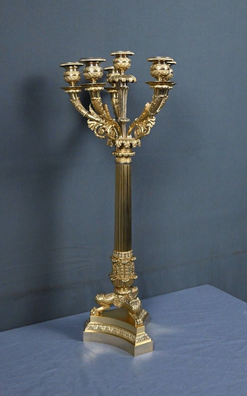 Gilt Bronze Candelabra, Restoration Period – Early 19th Century photo Home Decor