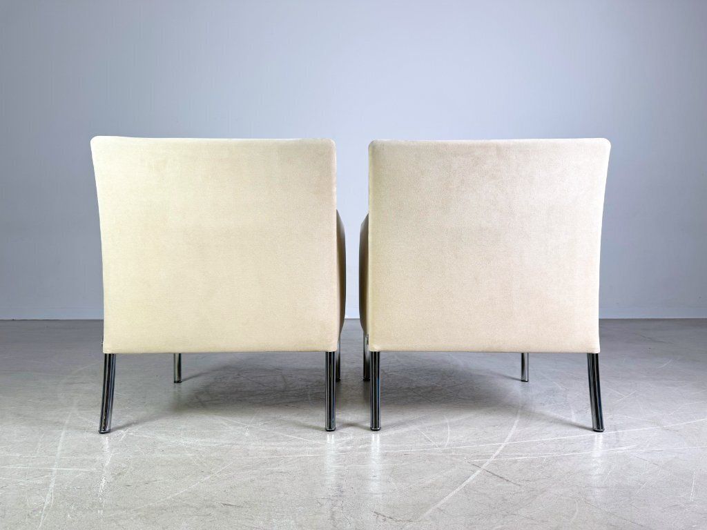 2x Original Walter Knoll Armchair Jason 391 Suede Beige Design photo for sale
