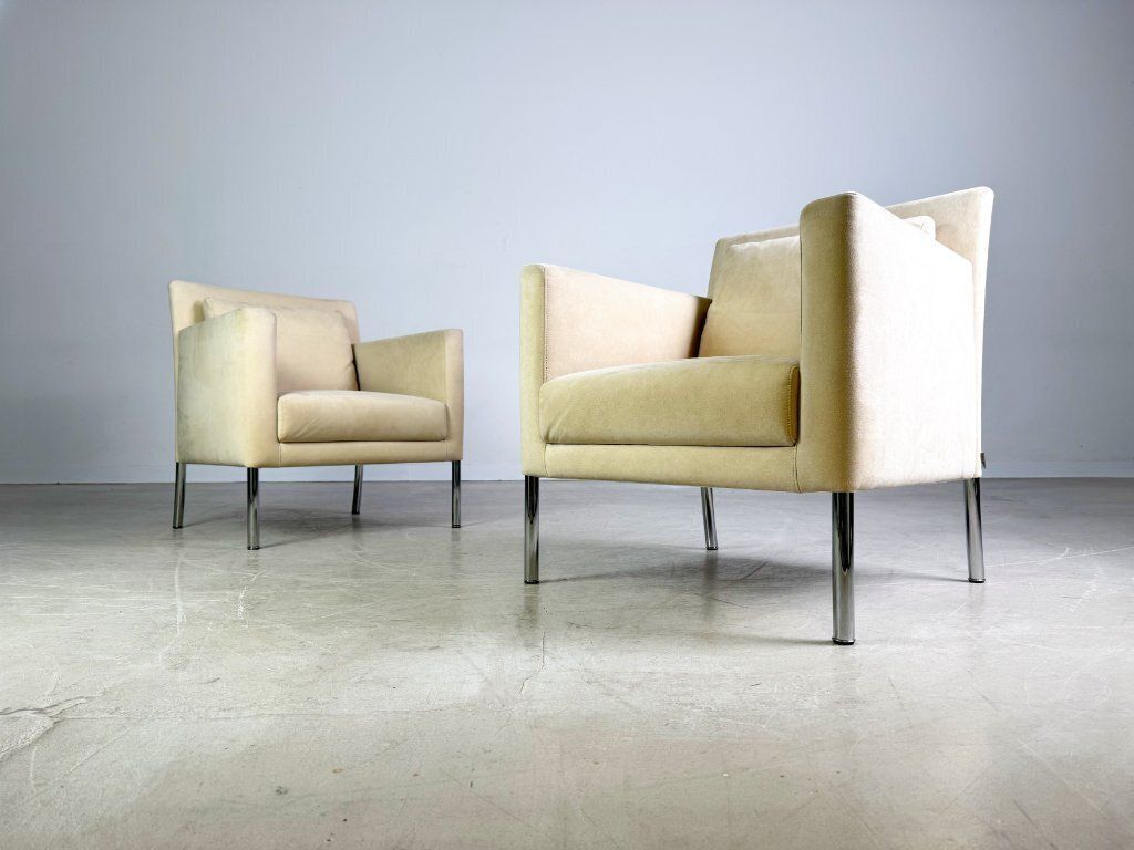 2x Original Walter Knoll Armchair Jason 391 Suede Beige Design photo vinterior