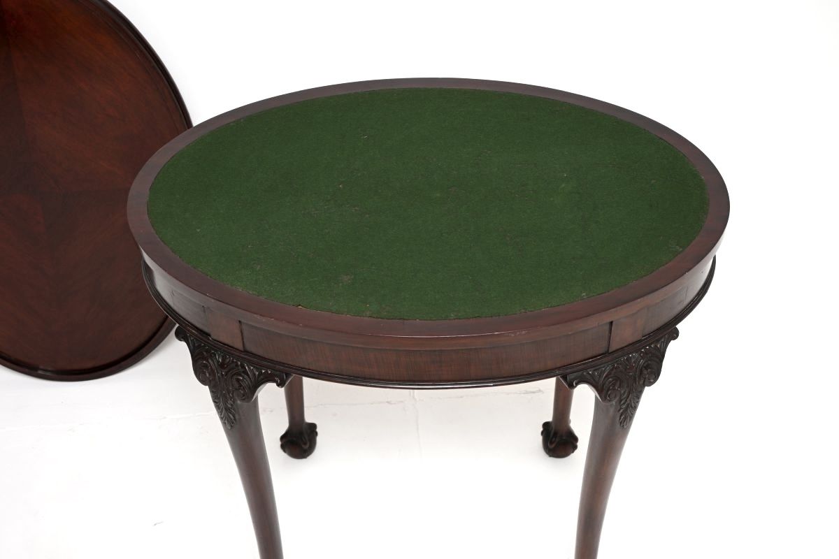photo furniture Antique Edwardian Mahogany & Satinwood Occasional Card Table
