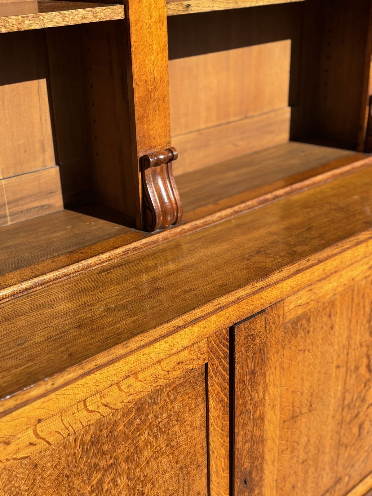 Early 19th Century William IV Period Tall Oak Open Library Bookcase photo vintage