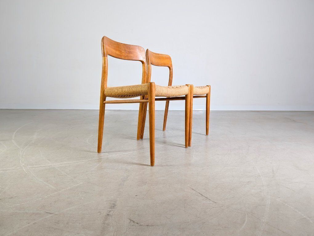 Set Of 2 Niels O Moller Chairs, Model 77, J.L. Møllers Danish Teak photo Furniture