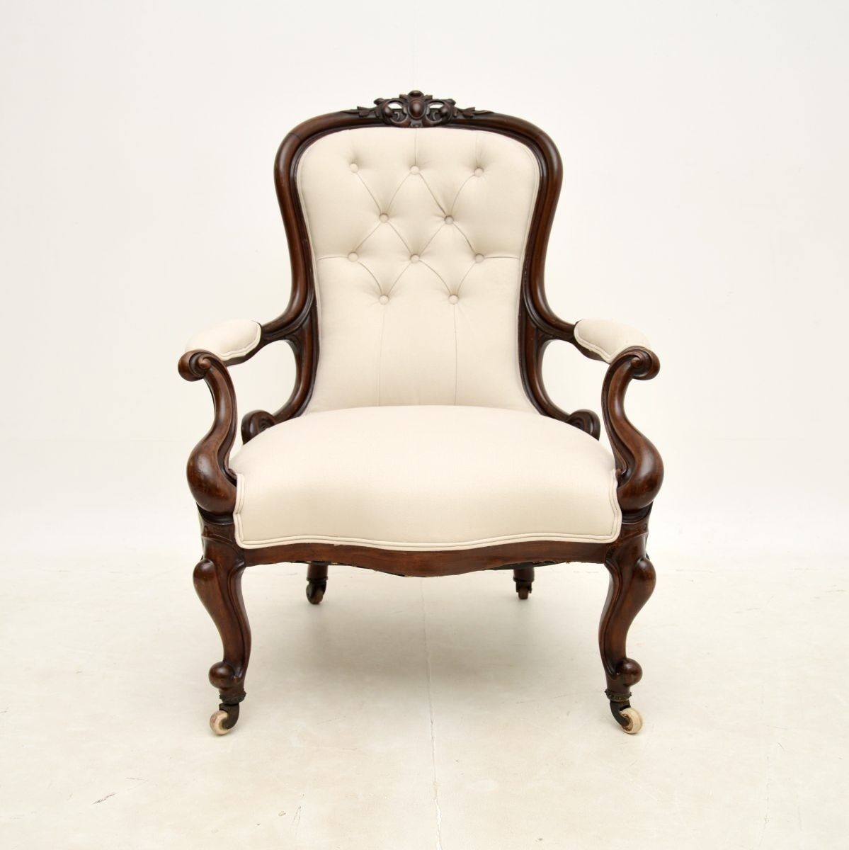 Antique Victorian Mahogany Spoon Back Armchair photo furniture