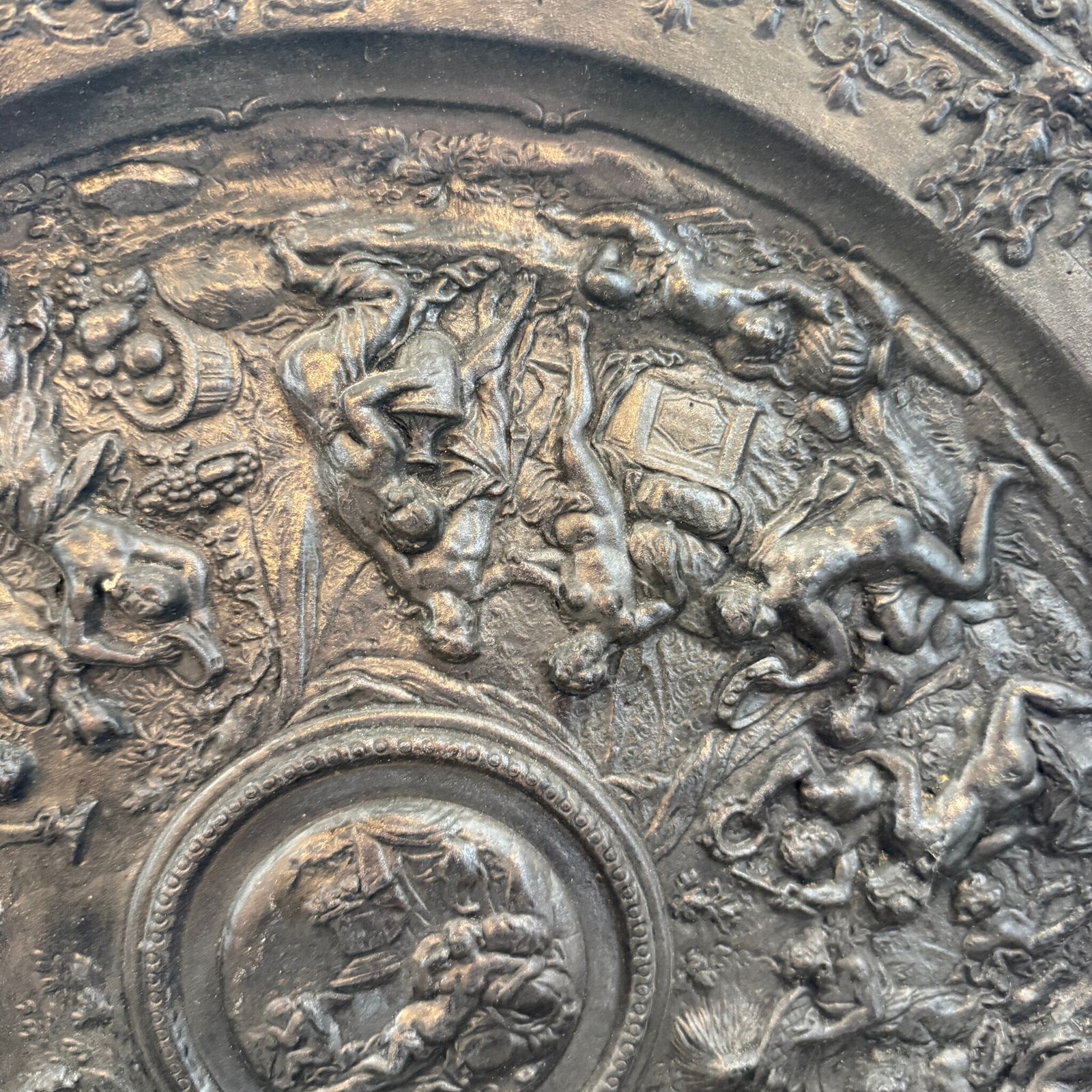 Grand Tour Style Cast Iron Charger Circa 1890. photo furniture
