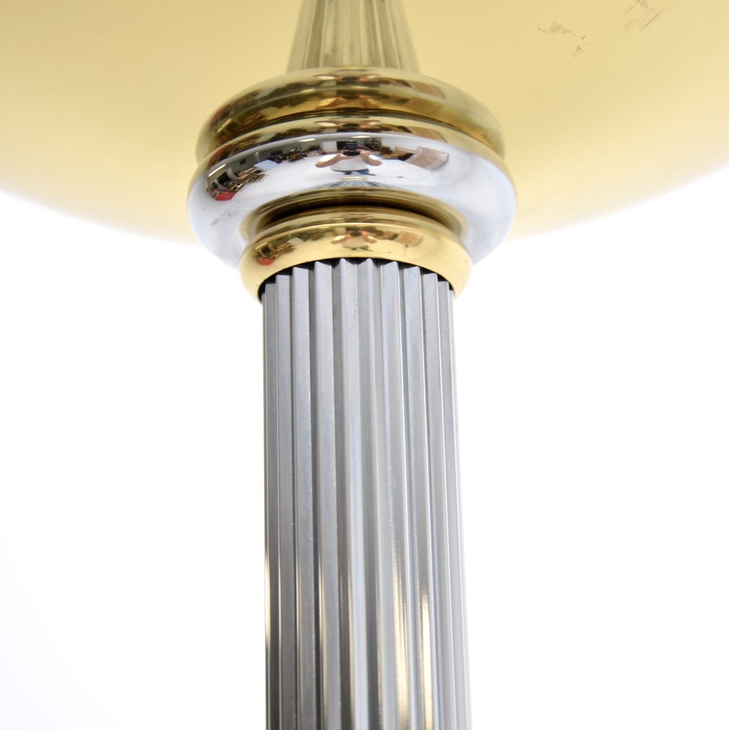 Vintage French Brass And Chrome Floor Lamp By Le Dauphin photo vinterior