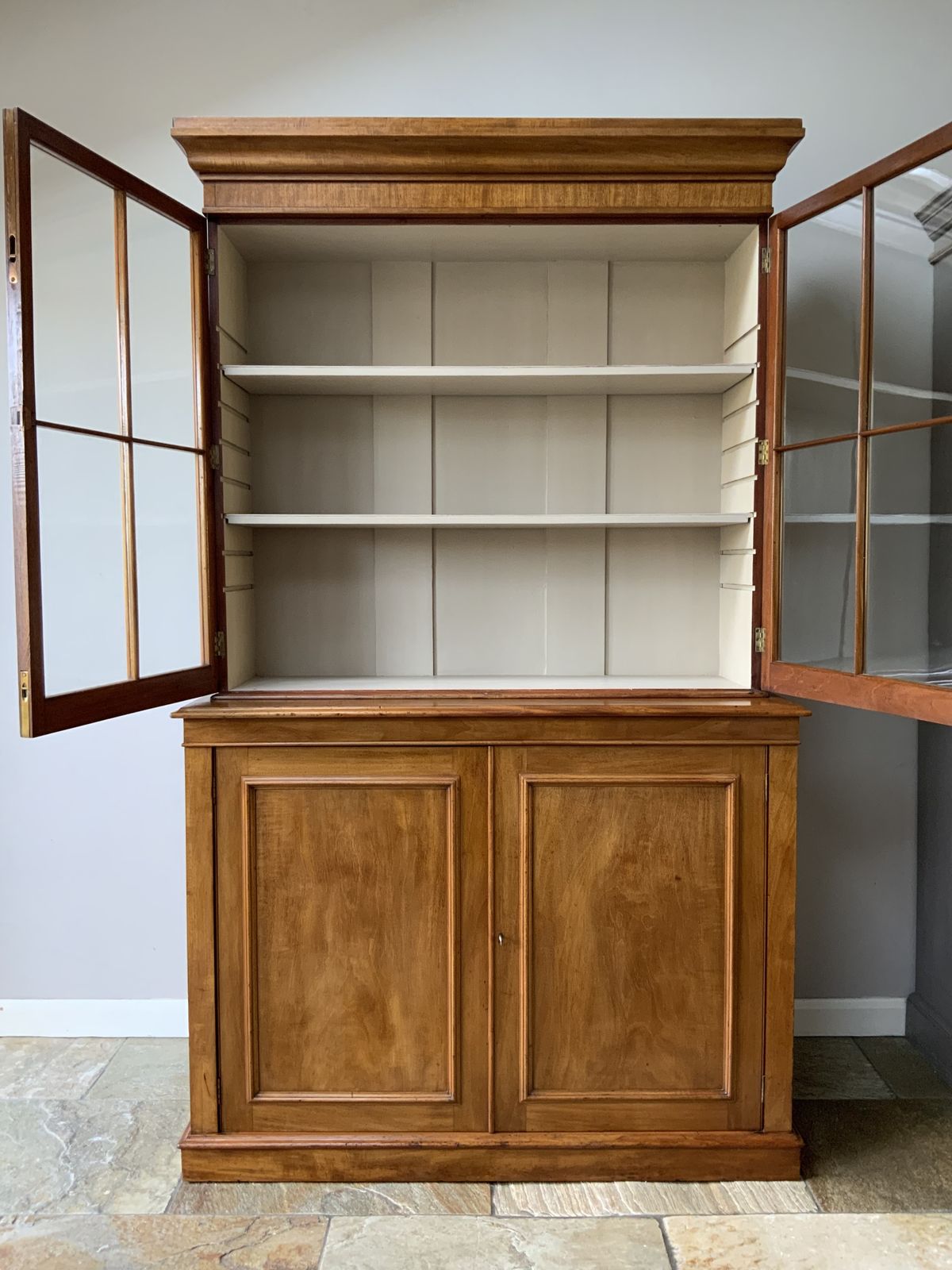 Antique Restored Mahogany Glazed Continental Kitchen Dresser Larder Bookcase photo furniture