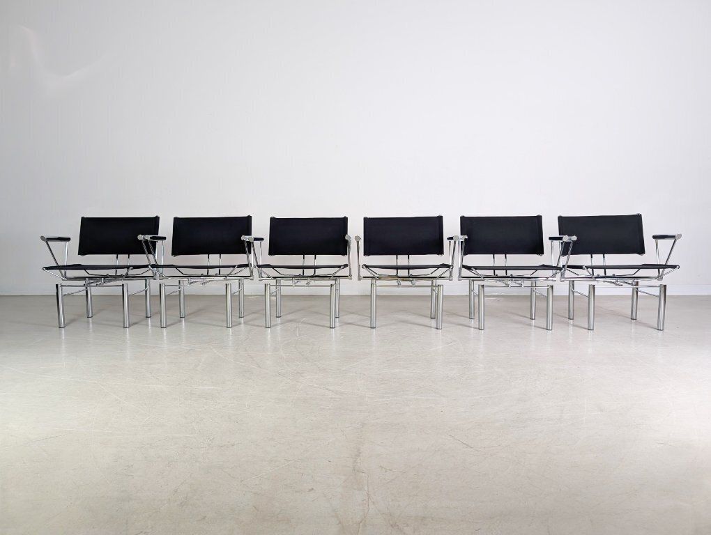 Set Of 6 Armchairs Kusch & Co Hans Ullrich Bitsch Series 8600 Black photo for sale