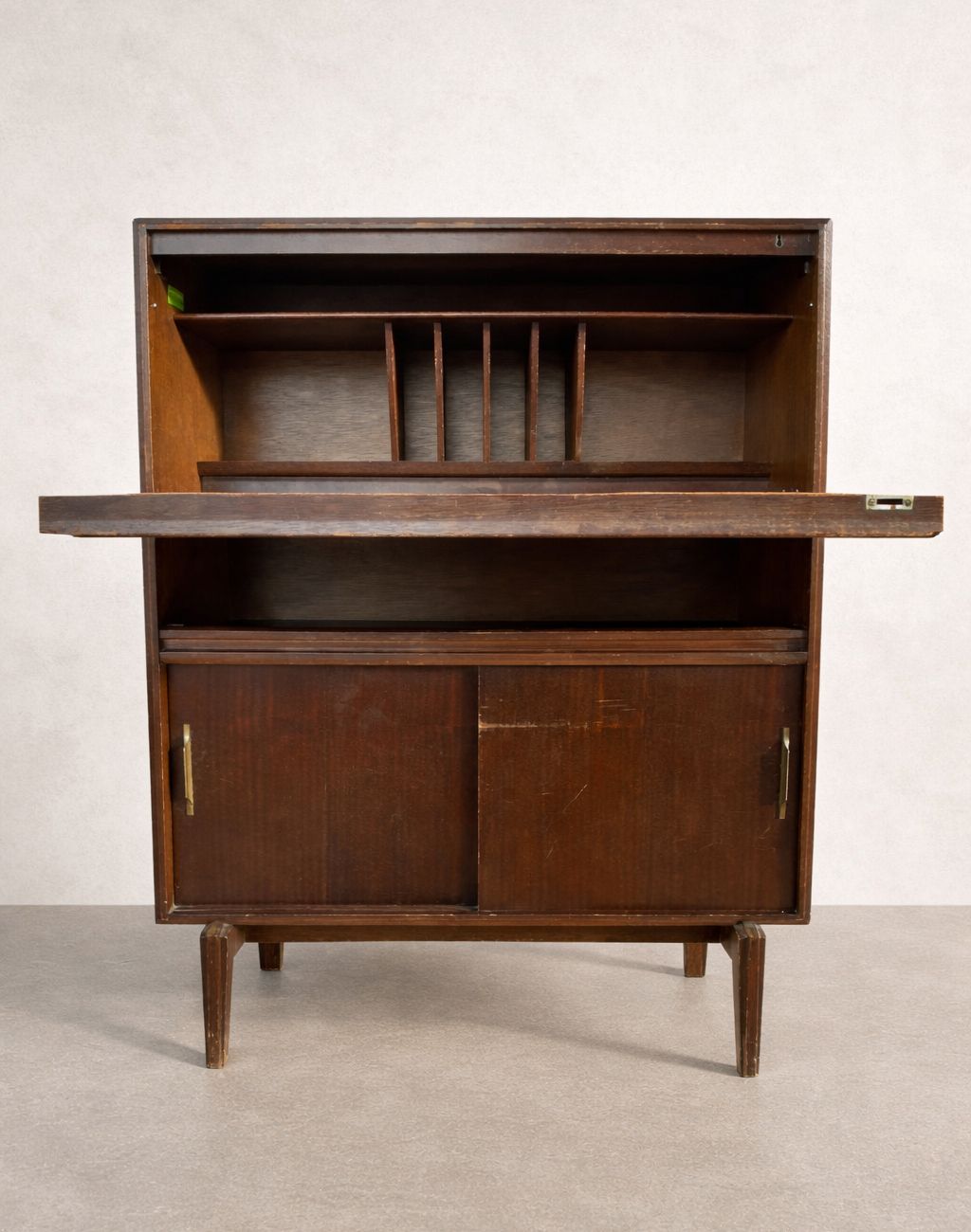 Mid Century Secretary Desk By Robert Heritage For Beaver & Tapley, Walnut Brown