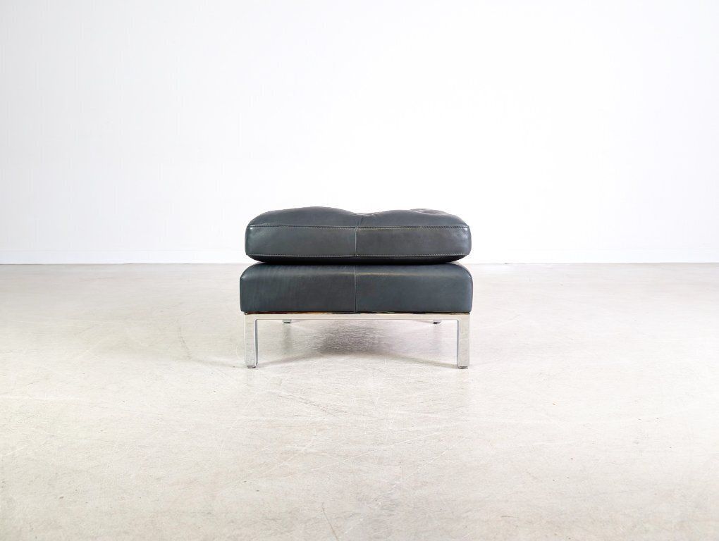 Original Ottoman De Sede Ds 0040 Leather Design Footstool Black photo for sale