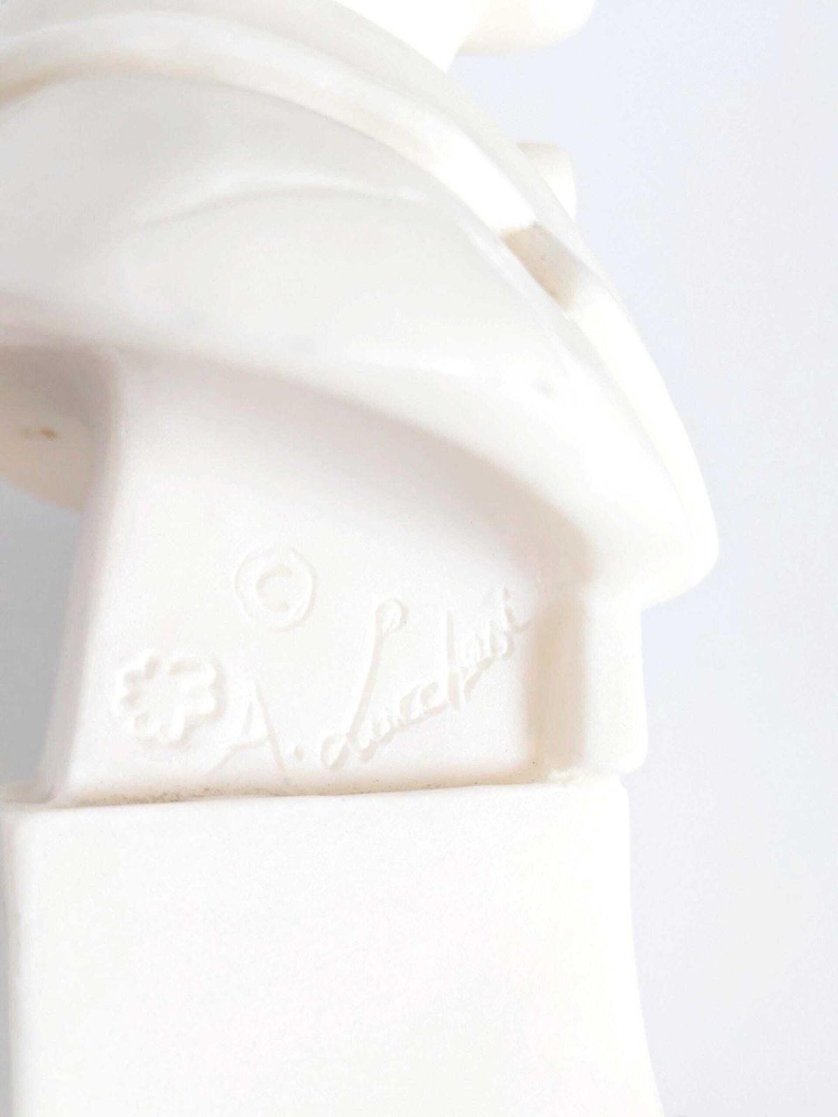 Vintage Alabaster Bust Of Johann Strauss, Italian Handcrafted Sculpture, 1980s Signed A. Lucchesi photo Art