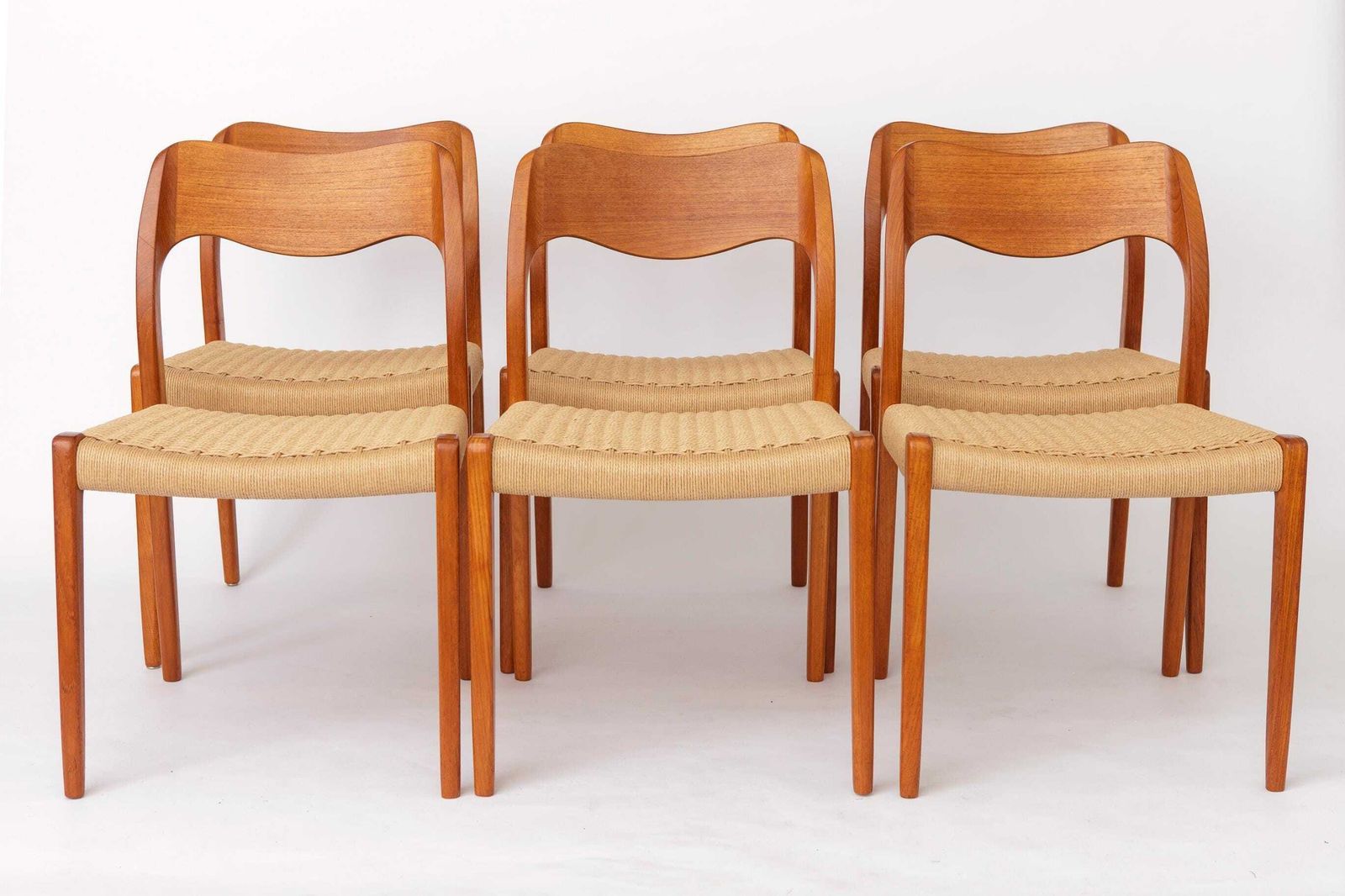 Set Of 8 Niels Otto Møller Model 71 Chairs, 1960s Danish Mid Century Modern, Teak Dining Chairs photo Furniture