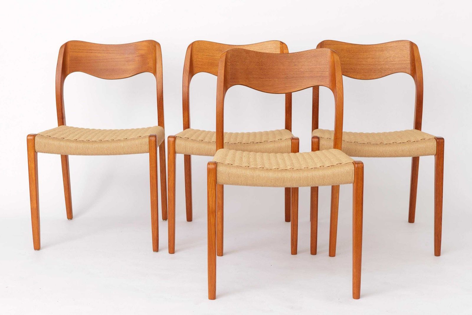 Set Of 8 Niels Otto Møller Model 71 Chairs, 1960s Danish Mid Century Modern, Teak Dining Chairs photo 5055.0
