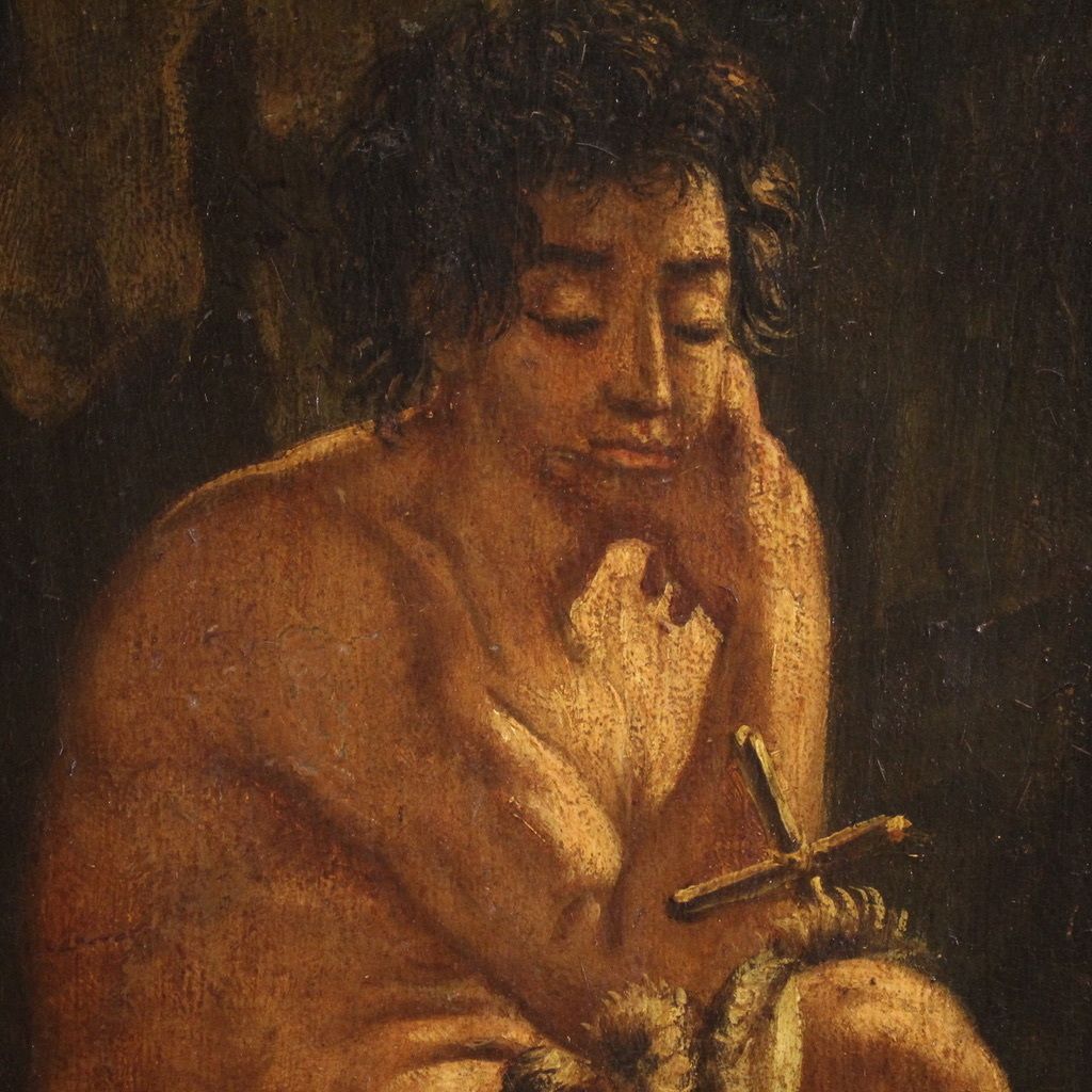 photo furniture Antique French Painting Of St. John The Baptist From The 18th Century