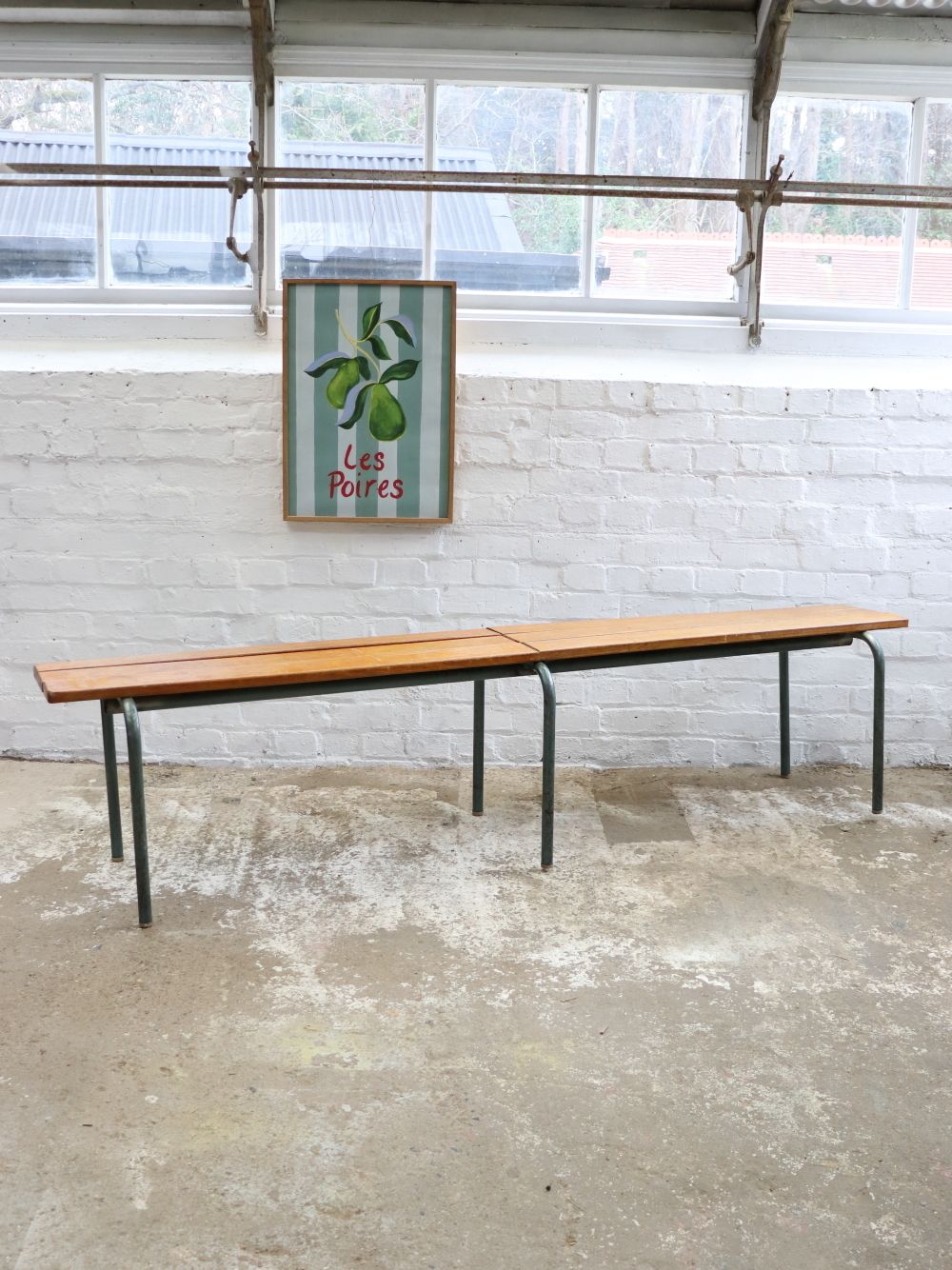 Vintage Mullca French School Bench   Adult Height photo furniture