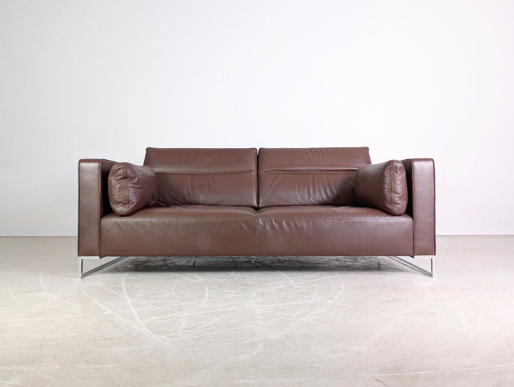 Ligne Roset Tweezitsbank, Model Urbani, Leer, Indiana Brown photo for sale