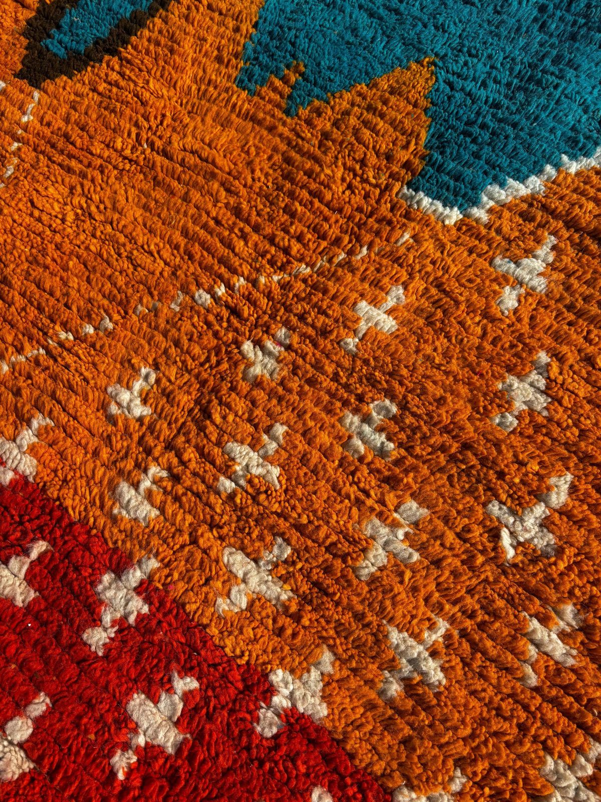 Orange Moroccan Boujad Rug 180x280 Cm Wool Carpet – Rug For Modern Interiors – Handmade By Berber Women photo 1273.0