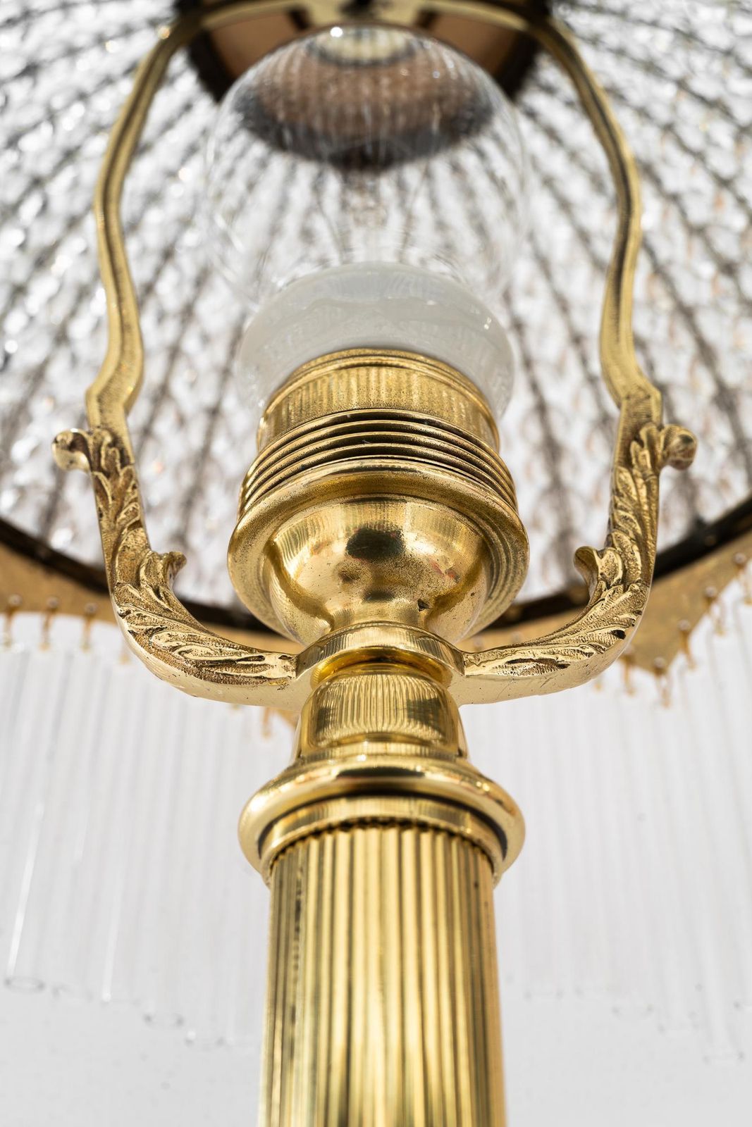 Art Deco Table Lamp With Cut Glass Shade And Glass Sticks Vienna Around 1920s photo Lighting