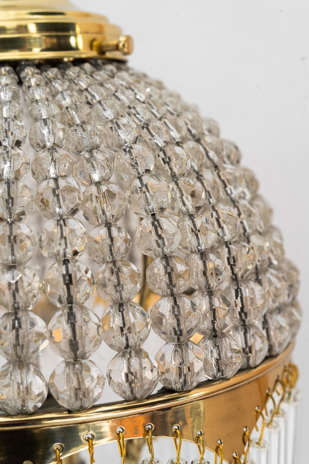 Art Deco Table Lamp With Cut Glass Shade And Glass Sticks Vienna Around 1920s photo 755.0