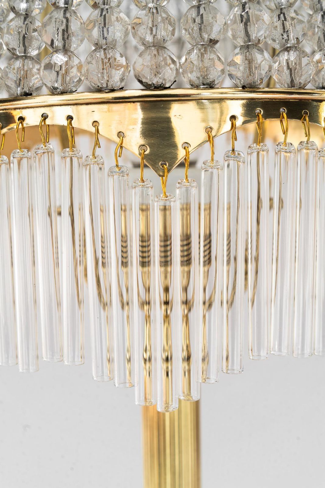 Art Deco Table Lamp With Cut Glass Shade And Glass Sticks Vienna Around 1920s photo buy