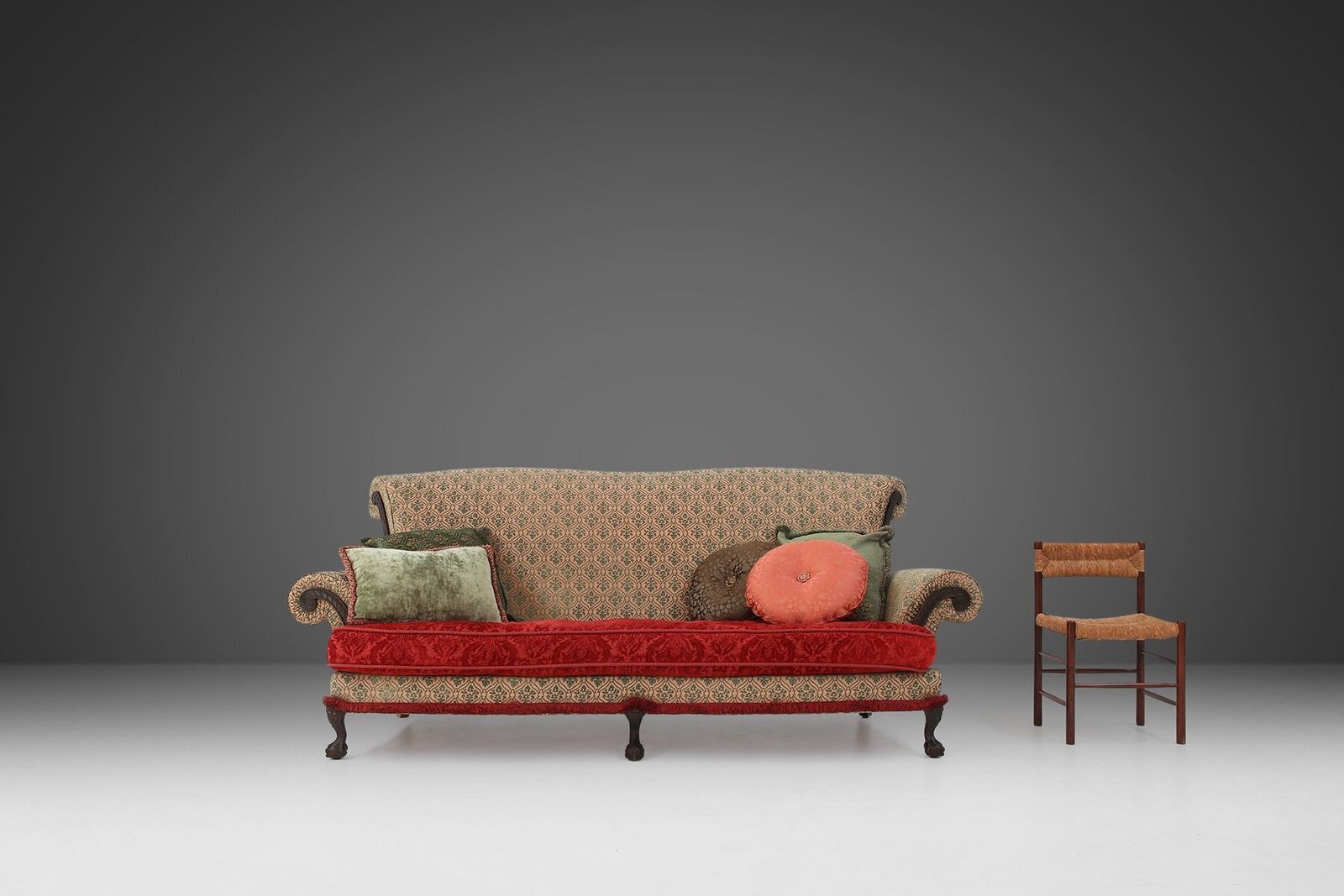 Large Set Of Victorian Sofa And Ottoman, United Kingdom, 1890s, Set Of 2 photo vinterior