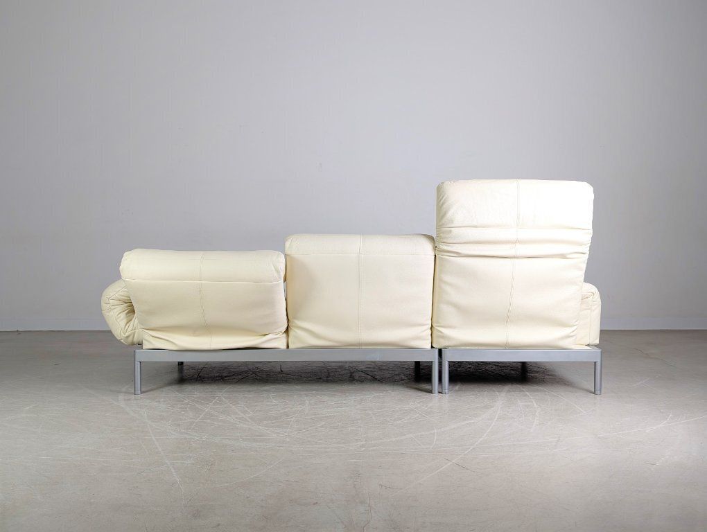 4955.0 Original Rolf Benz Plura Corner Sofa, Light Beige Leather, Cream Design photo