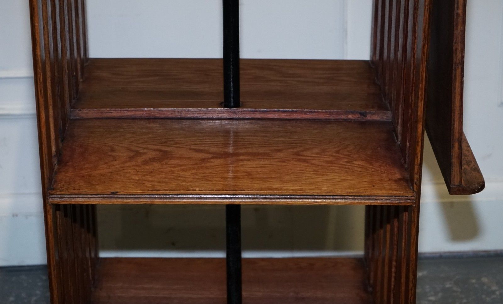 Antique Substantial Oak Revolving Bookcase With Folding Reading Stand photo buy