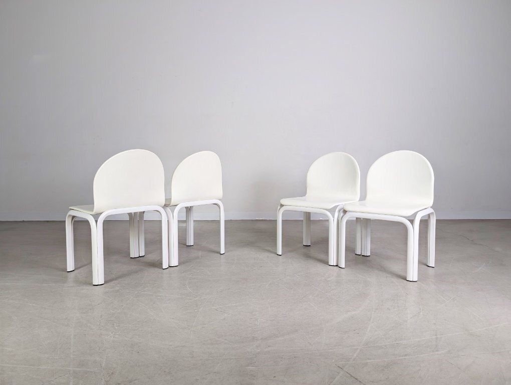 Original 4 Piece Set Knoll Orsay Chairs Gae Aulenti Chair Leather Design photo buy