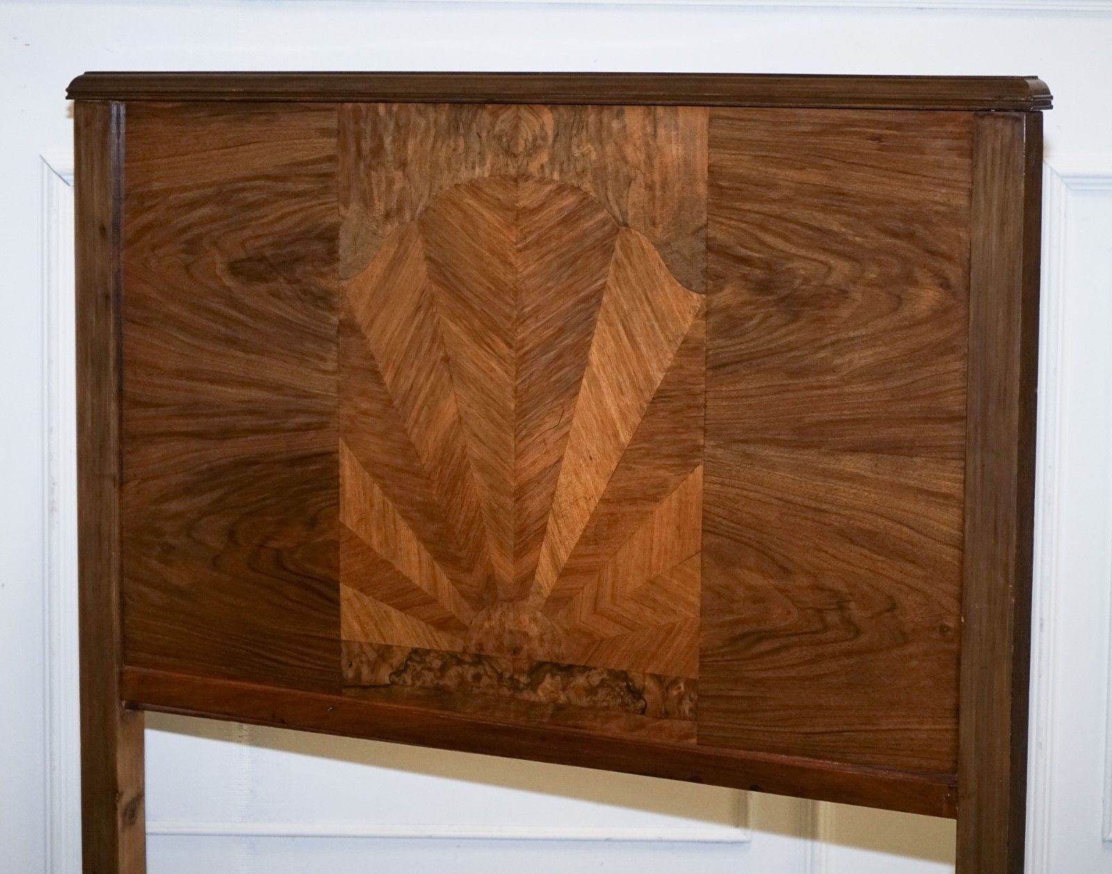 Art Deco Burr Walnut Decorative Inlaid Panels Single Bed (2/2) photo 1150.0