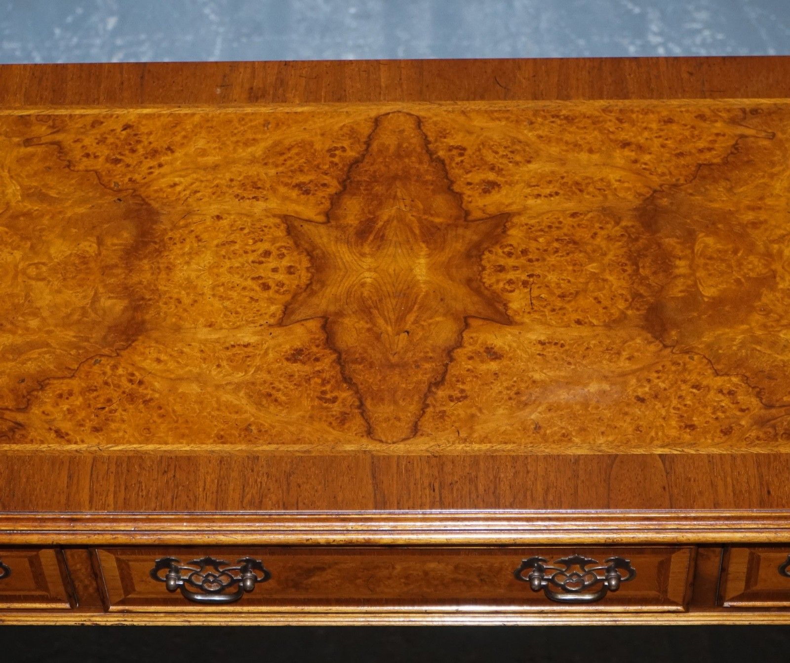 Furniture Georgian Style Brights Of Nettlebed London Burr Walnut Console Table photo
