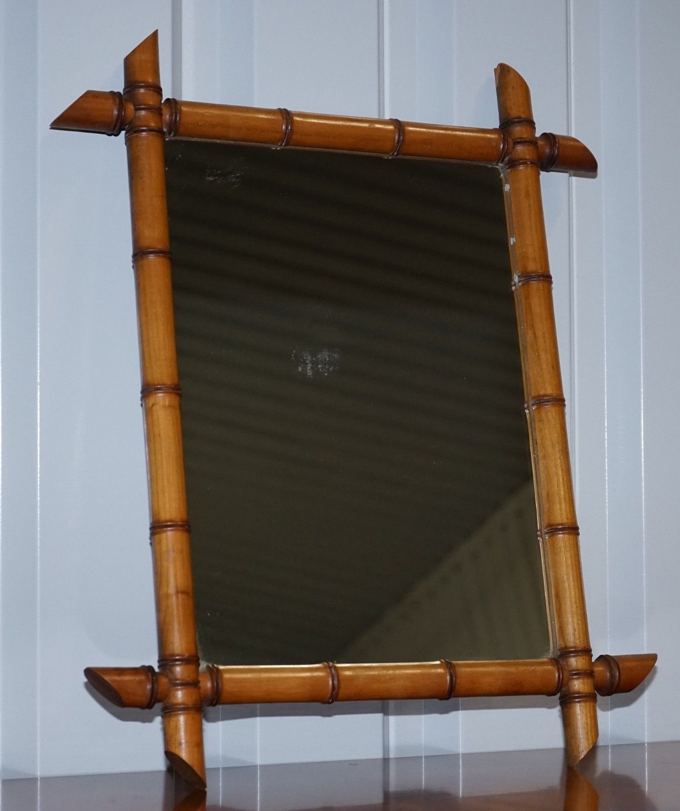 Antique French Style Decorative Faux Bamboo Wall Mirror photo furniture