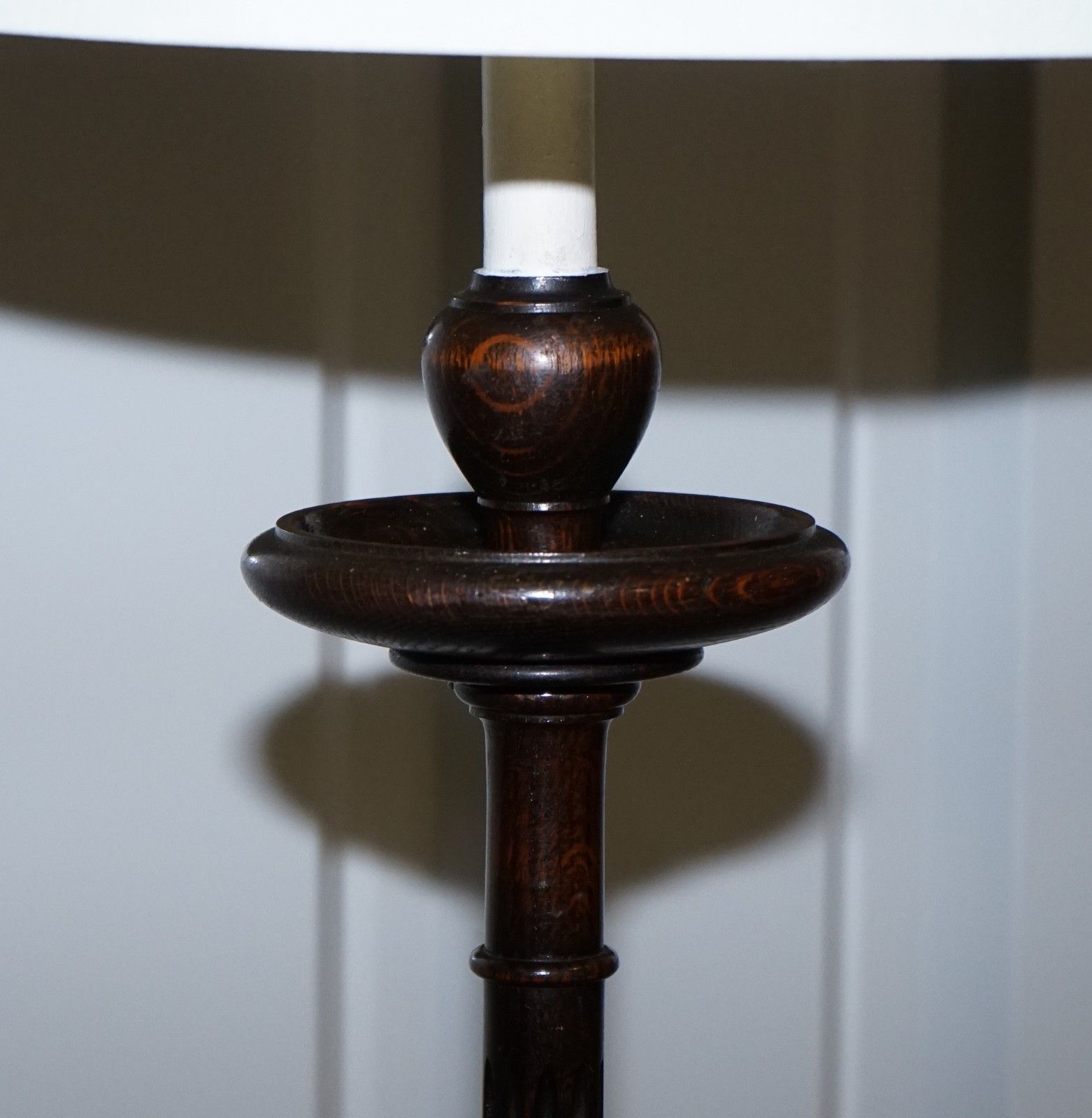 Antique Scottish Victorian Oak Floor Reading Library Floor Lamp photo Lighting