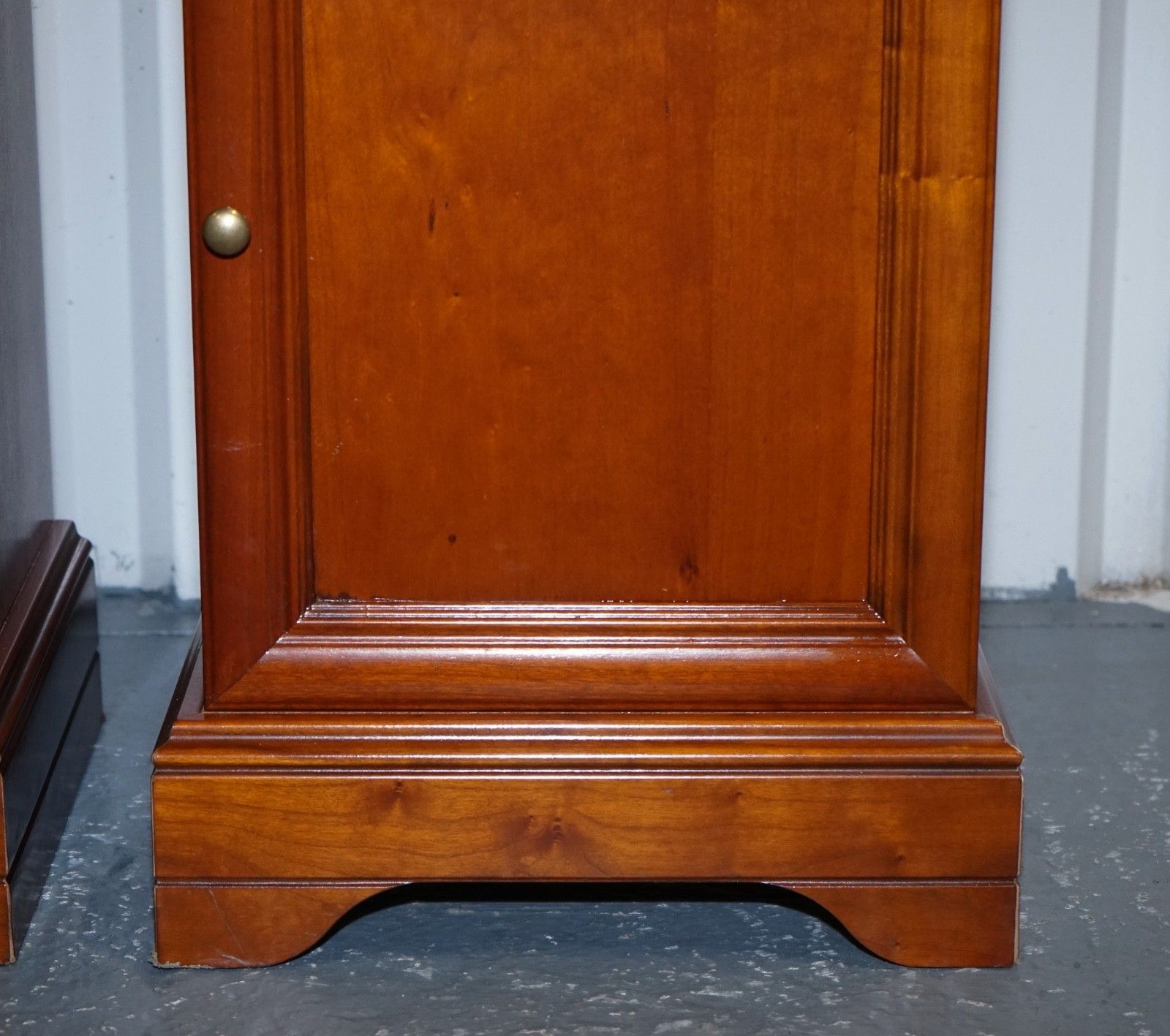 750.0 Vintage Pair Of Cherry Wood French Style Nightstands Bedside Tables photo