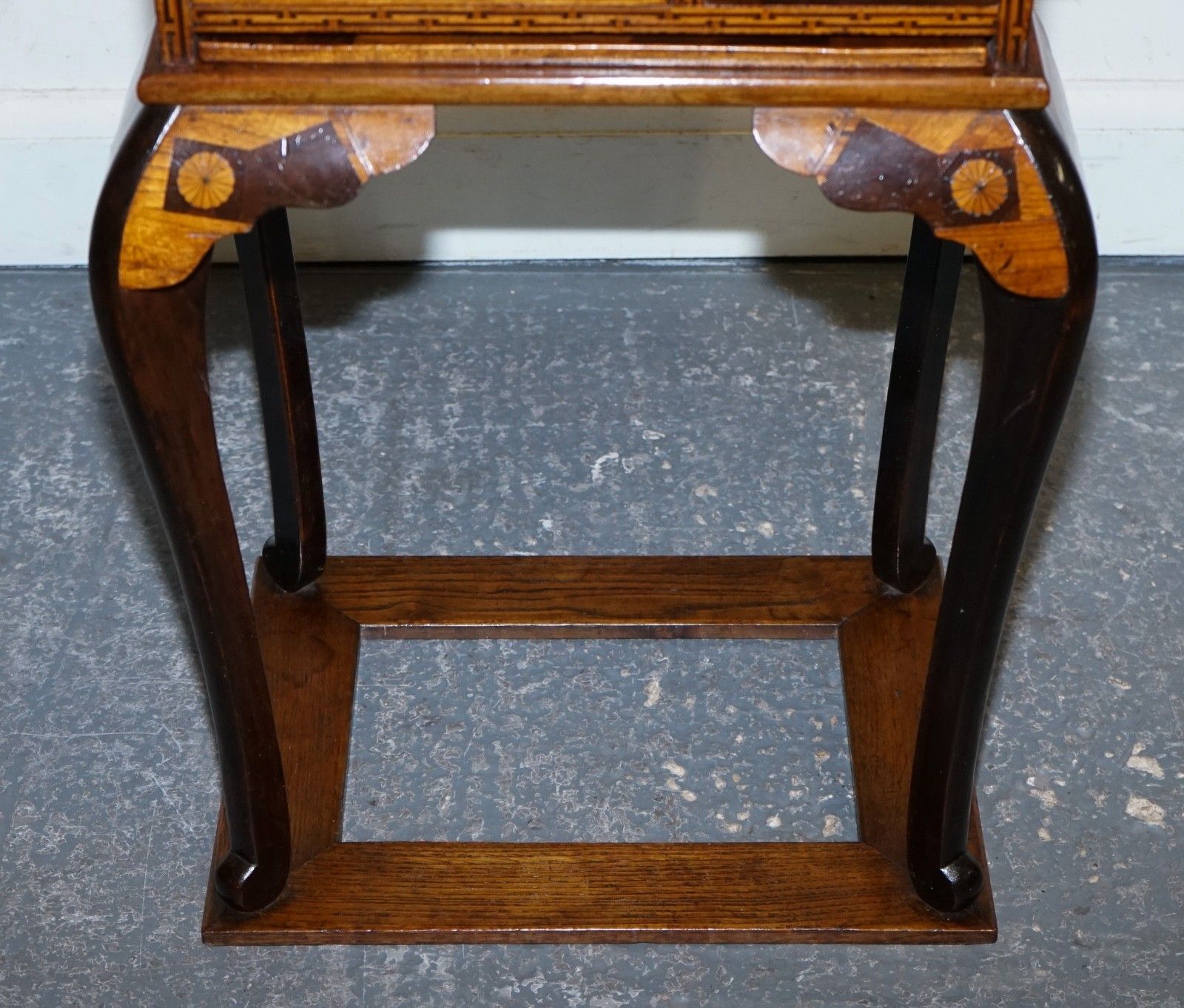4950.0 Antique Circa 1800s Japanese Marquetry Games Table Cabinet On Stand photo