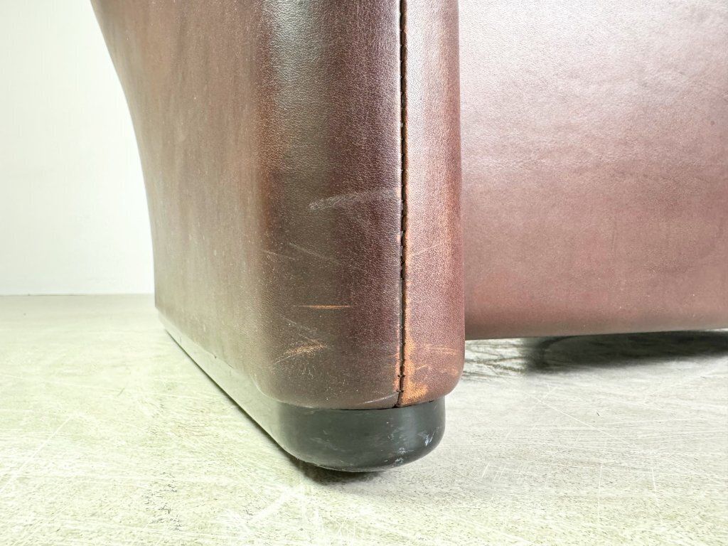 3473.0 2x Cassina Maralunga Armchair + Ottoman Vico Magistretti Leather Brown photo