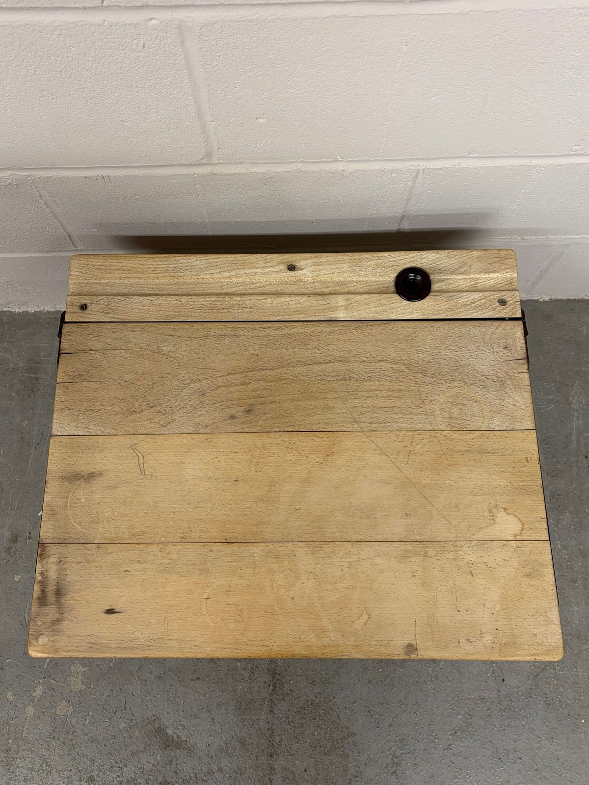 1950's Single Wooden School Desk With Lift Up Lid Modified photo Furniture