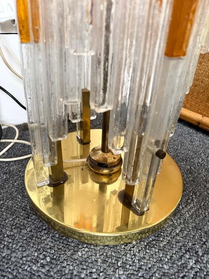 Mid Century Modern Glass Tower Floor Lamp By Poliarte, Italy, 1970s photo vinterior