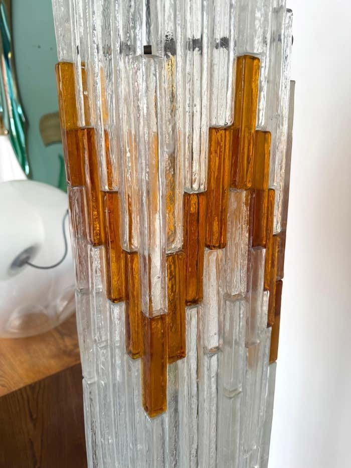 Mid Century Modern Glass Tower Floor Lamp By Poliarte, Italy, 1970s photo buy