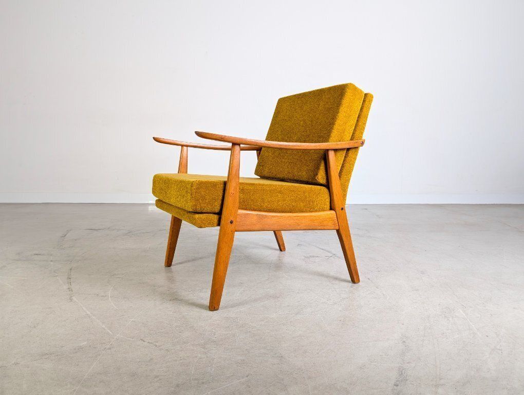 Midcentury Armchair Bouclé Easy Chair Vintage Retro Mustard Yellow photo 983.0