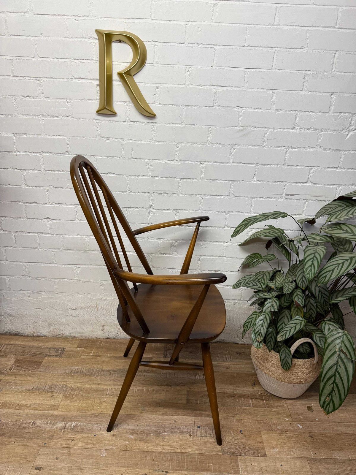 1978 Ercol 365a Armchair | Vintage Desk Chair | Elm Windsor Carver Chair photo furniture