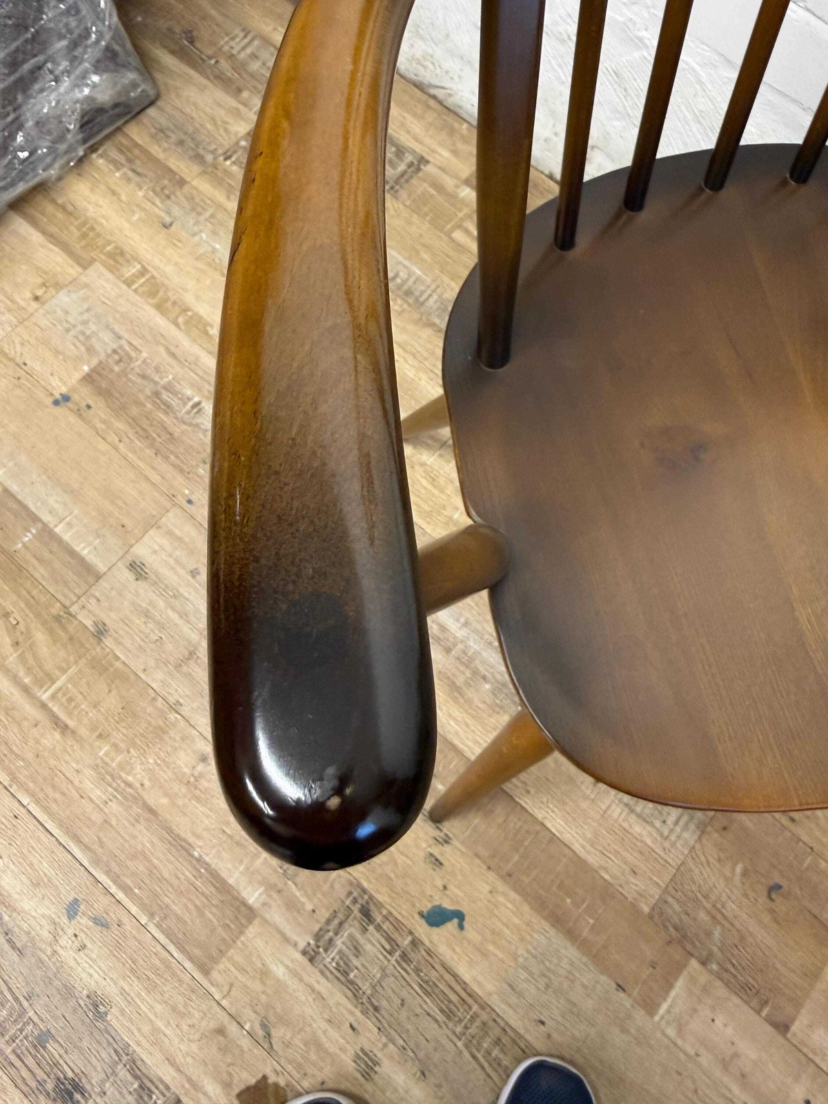 1978 Ercol 365a Armchair | Vintage Desk Chair | Elm Windsor Carver Chair photo vintage