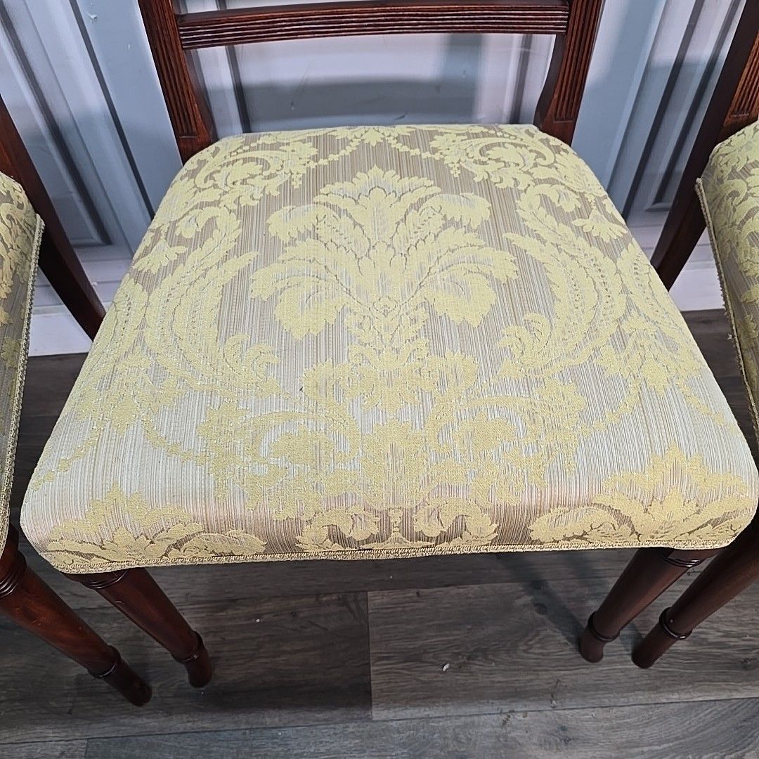 Regency Revival Dining Chairs – Carved Mahogany – Set 4 Antique Style Wooden photo vinterior