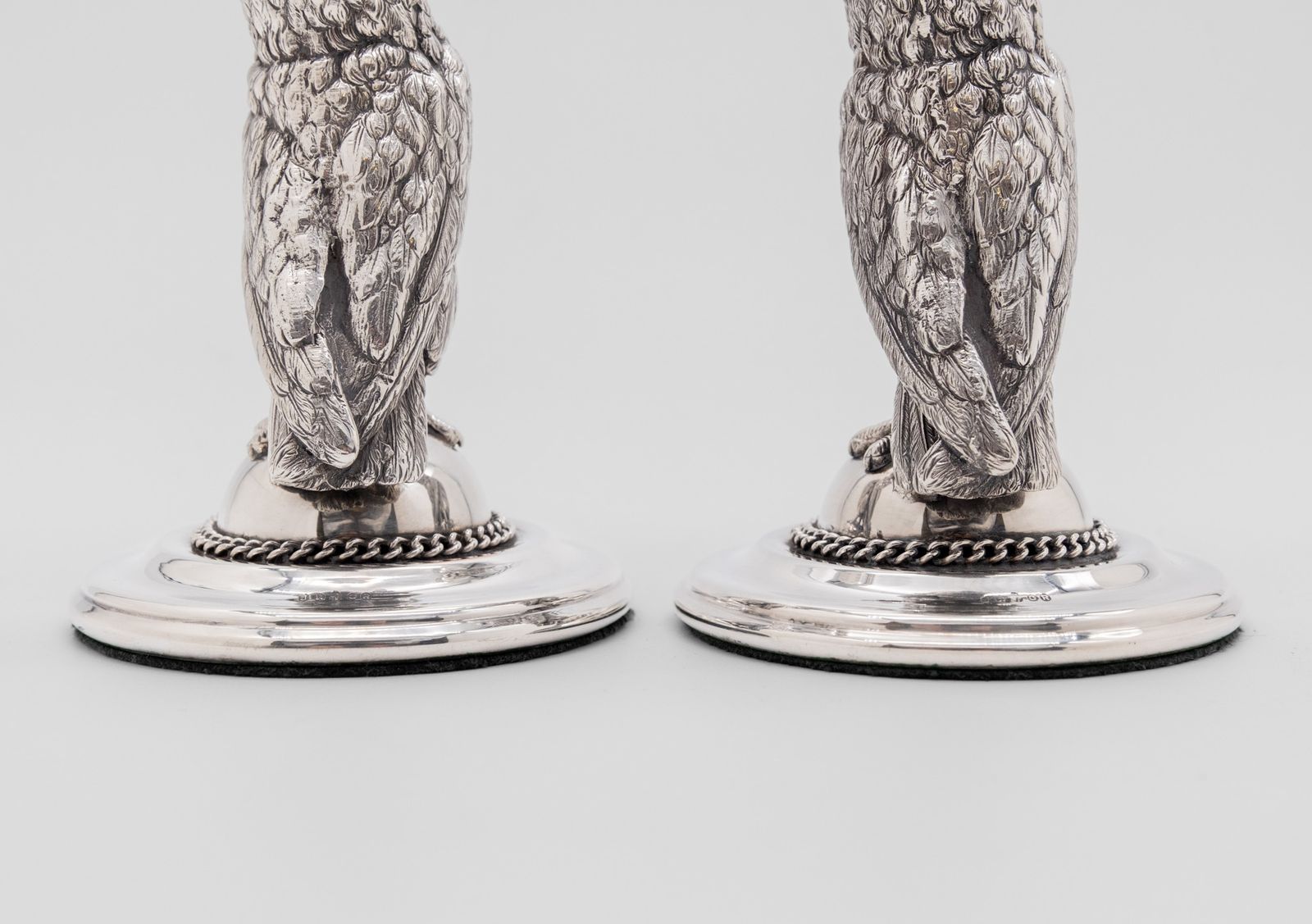 Pair Of 1920s Silver Plated Owl Candlesticks By Joseph Rodgers Sheffield photo vinterior