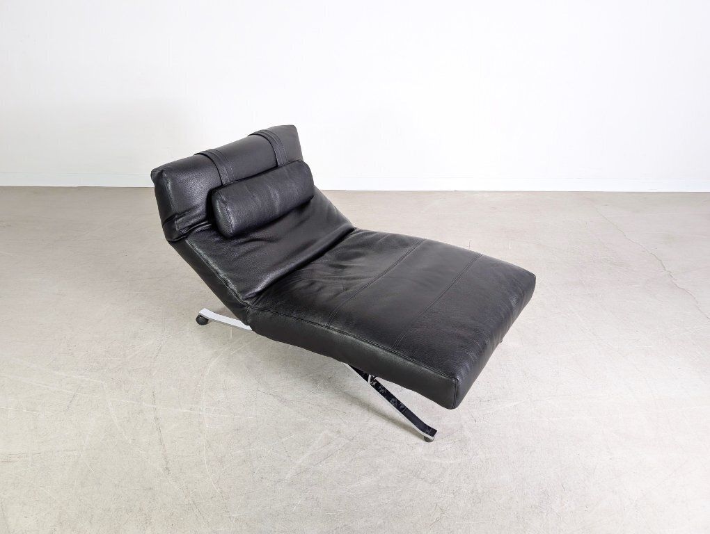 Original Niels Eilersen Armchair Jens Juul Lounger Leather Black 1980 photo vintage