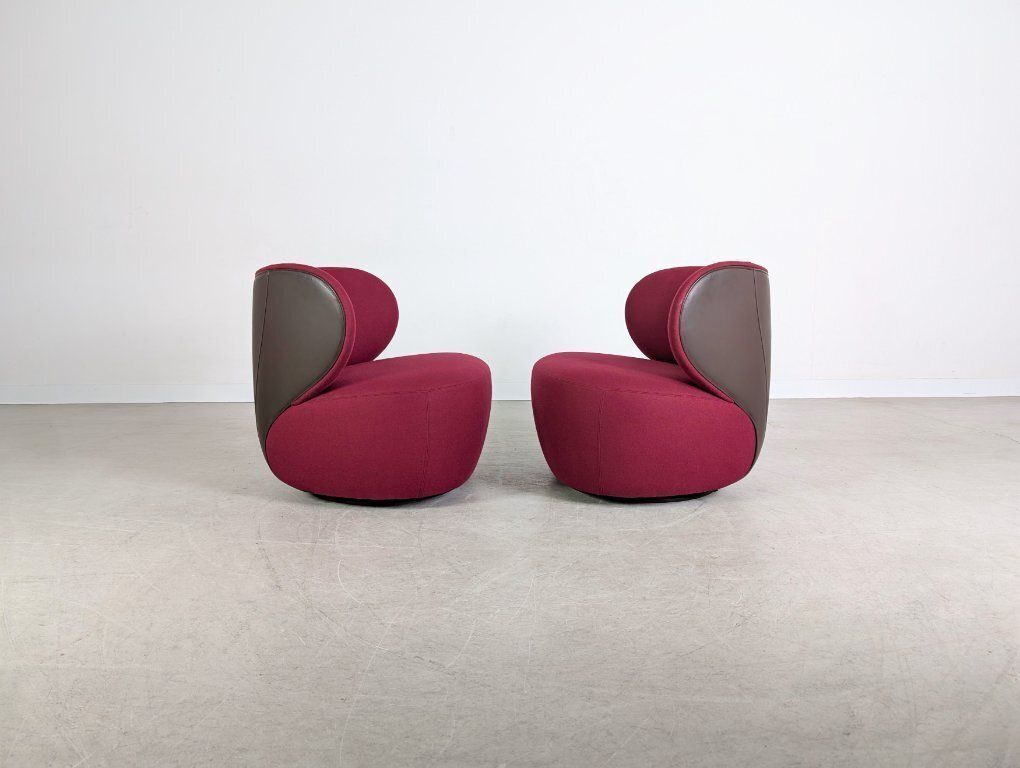 2x Original Walter Knoll Armchair Eoos Fabric Purple Design photo vinterior