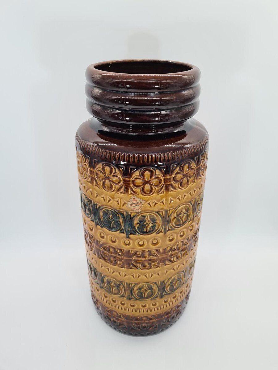 Ceramic 289 47 Vase With Relief Decor From Scheurich Keramik, West Germany, 1970s photo furniture