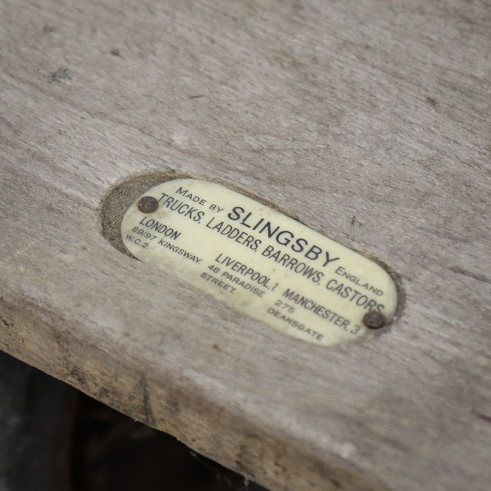 photo vinterior Slingsby Vintage Heavy Duty Industrial Trolley With Maker Plate