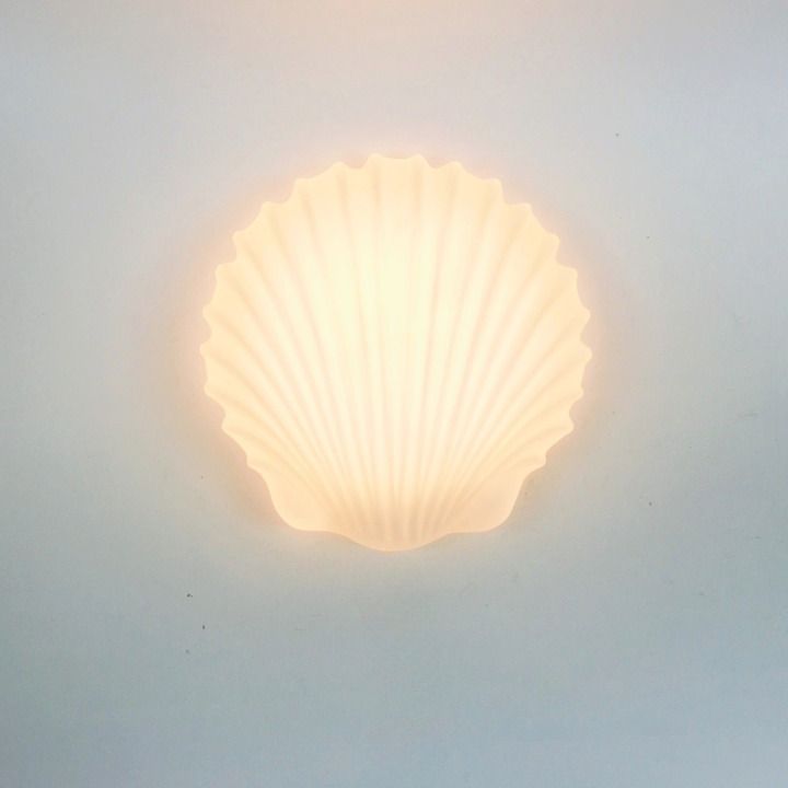 Pair Of Large Minimalist Shell Shaped Opaline Glass Wall Lights From Limburg, Germany, 1970s photo buy
