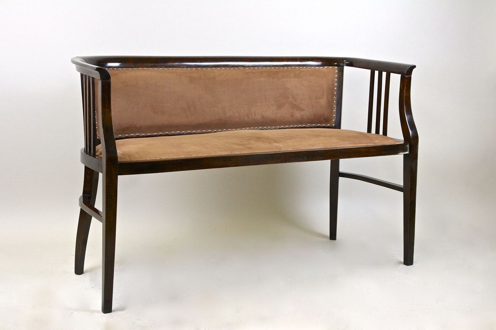 20th Century Art Nouveau Bench   Bentwood, Newly Upholstered, Austria Circa 1910 photo buy