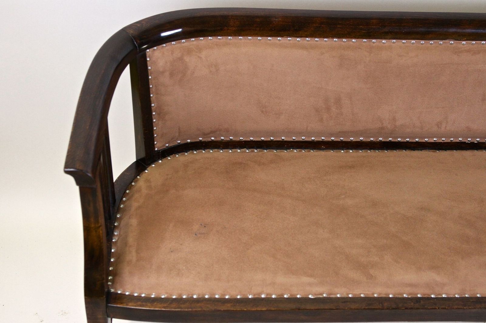 photo buy 20th Century Art Nouveau Bench   Bentwood, Newly Upholstered, Austria Circa 1910