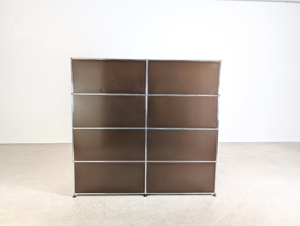Original Usm Haller Filing Cabinet 2x4 Brown Vintage Shelf Chest Of Drawers photo vintage